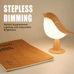 Touch-Control Houten Vogel Nachtlamp - Oplaadbare LED Bedlamp