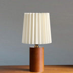 Vintage Koreaanse Vouw Kolom Massief Houten Basis 1-Licht Tafellamp