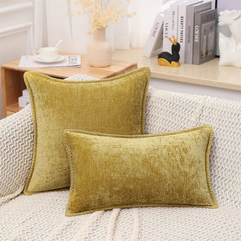 Zachte Chenille Velours Sierkussenhoes
