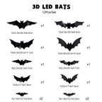 3D Vleermuis LED Wanddecoratie — Maak uw huis tot het engste Halloween-podium met levensechte vliegillusies!