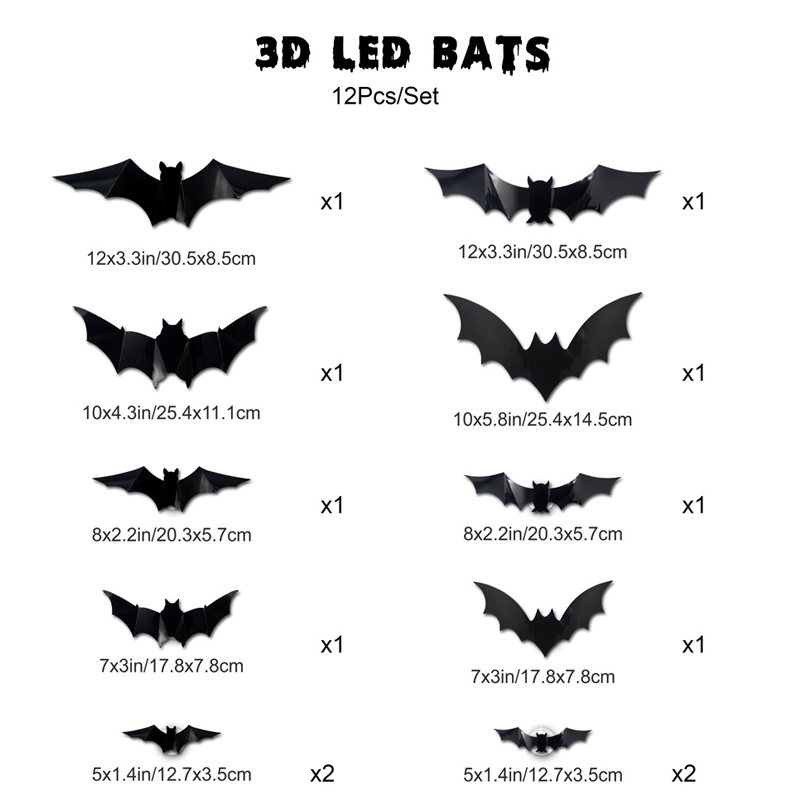 3D Vleermuis LED Wanddecoratie — Maak uw huis tot het engste Halloween-podium met levensechte vliegillusies!
