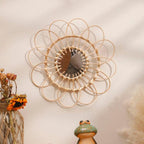 Avosian | Handgemaakte Rieten Decoratieve Wand Spiegel