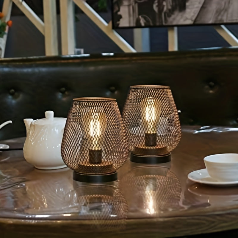 RusticMesh Tafellamp Set Industriële Stijl en Sfeerverlichting