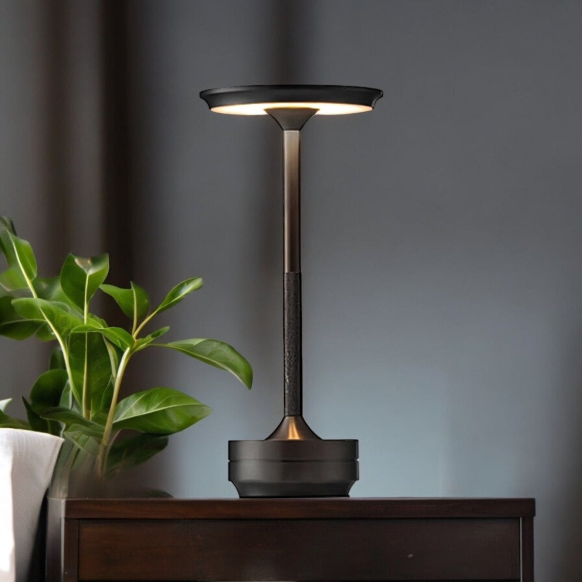 Draadloze oplaadbare moderne Aura-tafellamp met touchbediening | Draadloos LED-licht voor moderne bijzettafels en bureaus | Minimalistische tafellamp