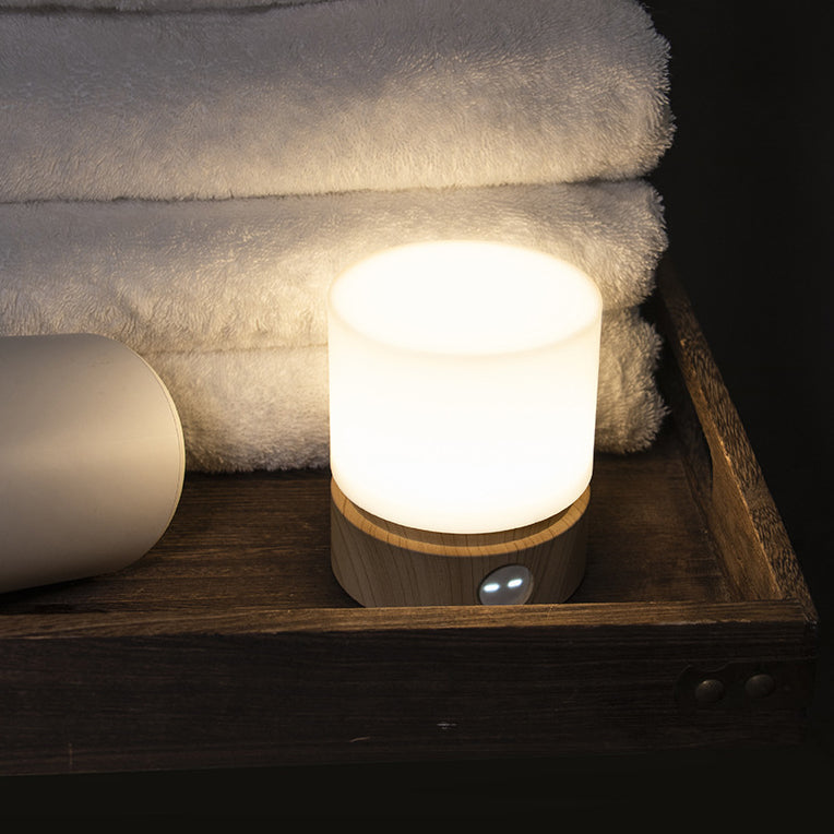 Tijdloze nordic timer oplaadbare ABS HIPS siliconen cilinder LED tafellamp nachtlampje voor nachtkastje