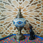Traditionele Tiffany Ovaal Glas IJzer 1-Licht Tafellamp voor de woonkamer