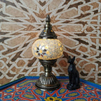 Traditionele Tiffany Ovaal Glas IJzer 1-Licht Tafellamp voor de woonkamer