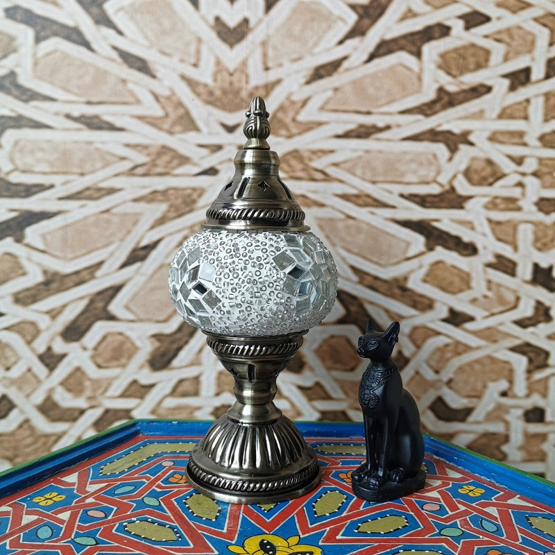 Traditionele Tiffany Ovaal Glas IJzer 1-Licht Tafellamp voor de woonkamer