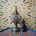 Traditionele Tiffany Ovaal Glas IJzer 1-Licht Tafellamp voor de woonkamer