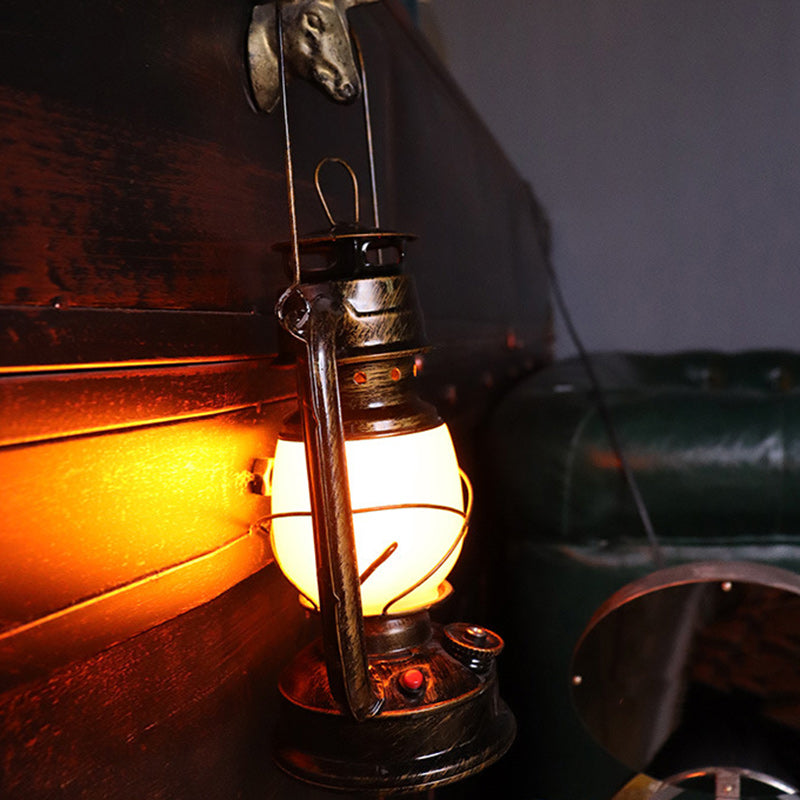 Traditionele Vintage Ronde Paardlamp IJzer Acryl LED Tafellamp voor de woonkamer