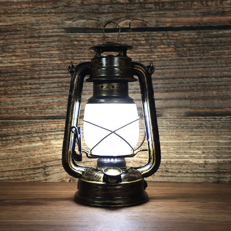 Traditionele Vintage Ronde Paardlamp IJzer Acryl LED Tafellamp voor de woonkamer