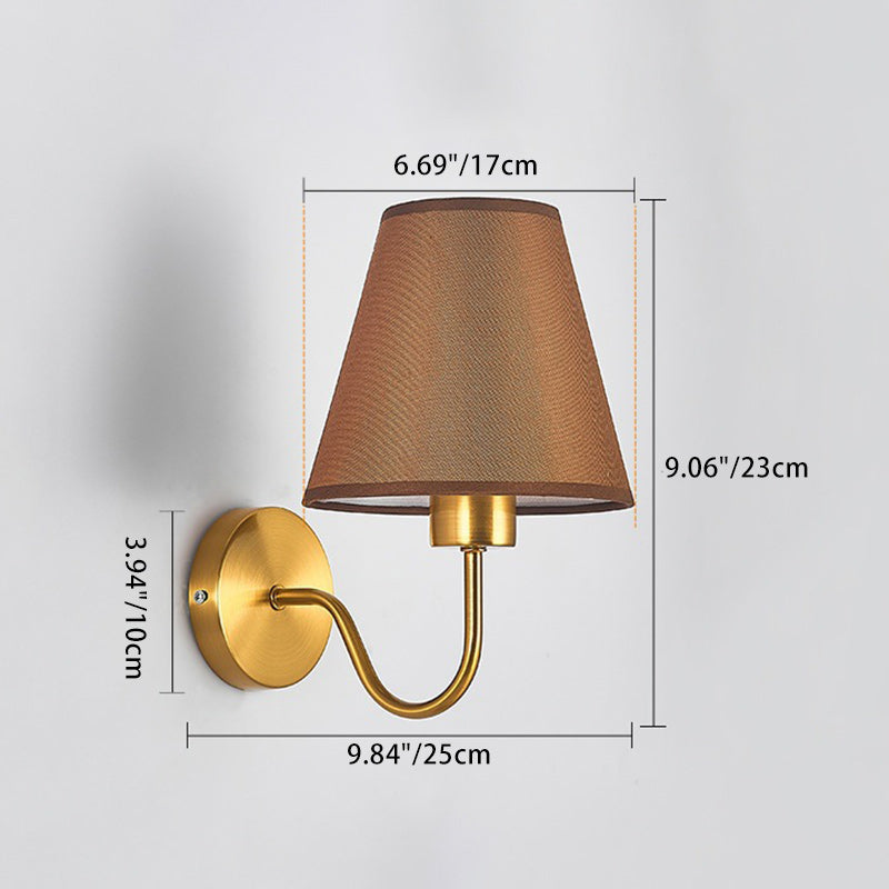 Contemporary Nordic ronde gebogen stang ijzer stofschaduw 1-lamp wandlamp voor woonkamer