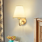 Contemporary Nordic ronde gebogen stang ijzer stofschaduw 1-lamp wandlamp voor woonkamer