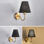 Contemporary Nordic ronde gebogen stang ijzer stofschaduw 1-lamp wandlamp voor woonkamer