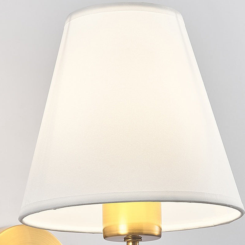 Contemporary Nordic ronde gebogen stang ijzer stofschaduw 1-lamp wandlamp voor woonkamer
