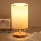 Traditionele Japanse cilinder houten stof 1-lamp tafel lamp voor de woonkamer