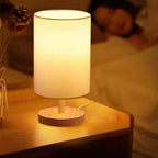 Traditionele Japanse cilinder houten stof 1-lamp tafel lamp voor de woonkamer
