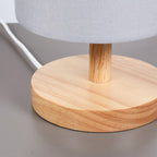 Traditionele Japanse cilinder houten stof 1-lamp tafel lamp voor de woonkamer