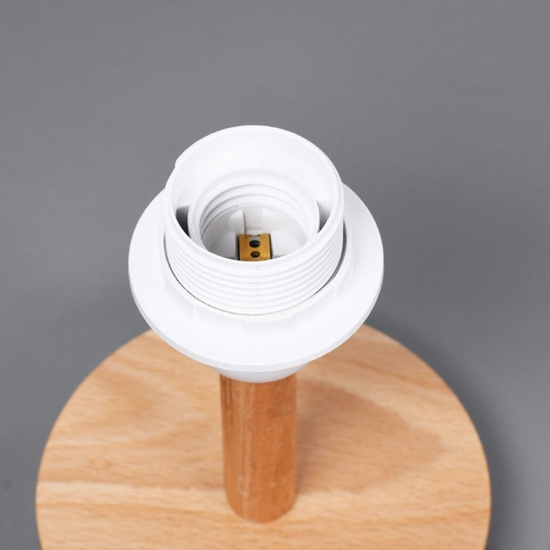 Traditionele Japanse cilinder houten stof 1-lamp tafel lamp voor de woonkamer