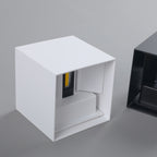 Moderne Minimalistische Waterdichte Kubus Boven Onder Aluminium Glas Inductie LED Wandlampen Voor Slaapkamer
