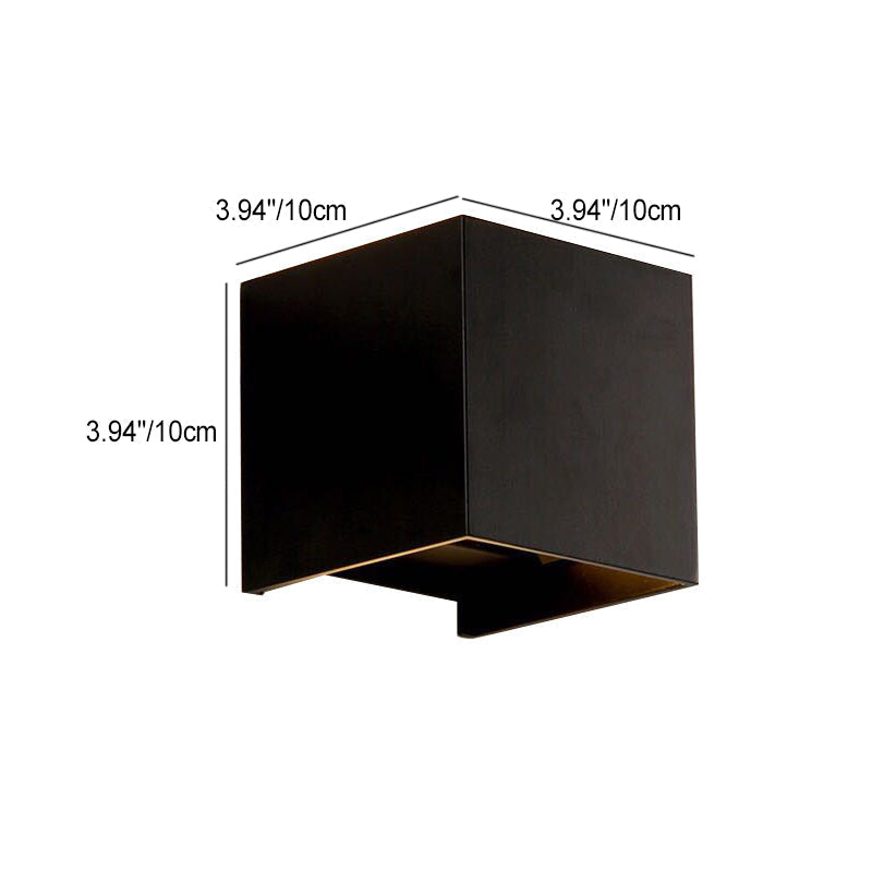 Moderne Minimalistische Waterdichte Kubus Boven Onder Aluminium Glas Inductie LED Wandlampen Voor Slaapkamer