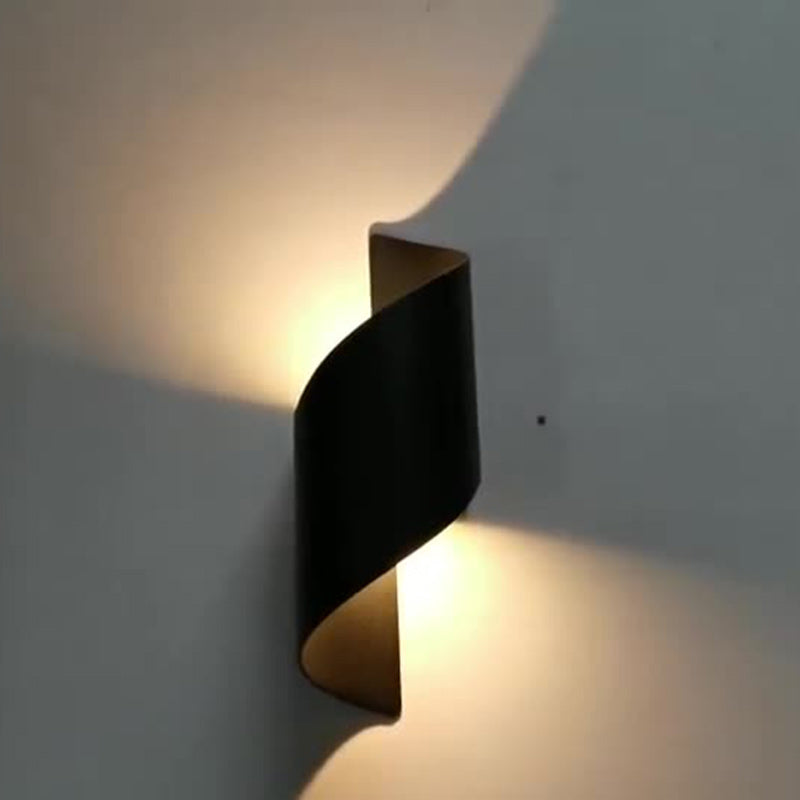 Moderne minimalistische waterdichte spiraal aluminium acryl LED wandlamp voor slaapkamer