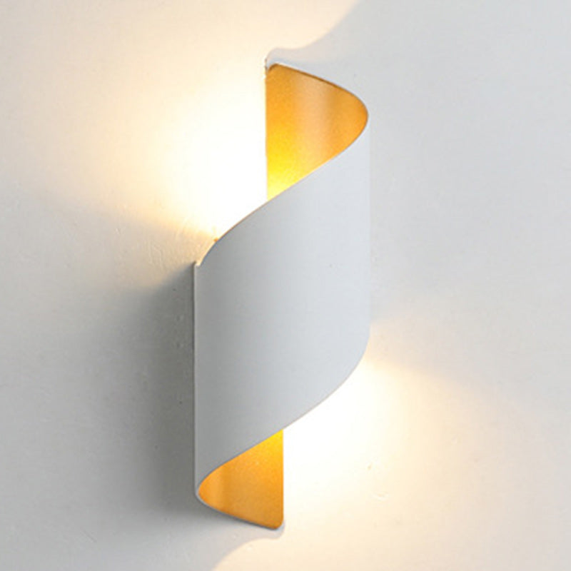 Moderne minimalistische waterdichte spiraal aluminium acryl LED wandlamp voor slaapkamer