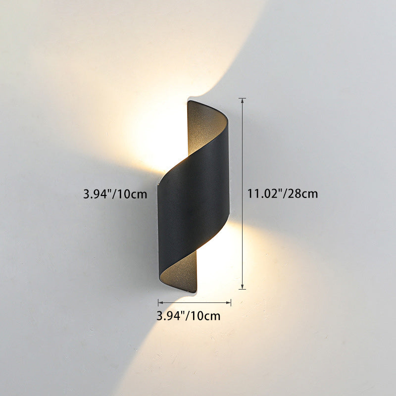 Moderne minimalistische waterdichte spiraal aluminium acryl LED wandlamp voor slaapkamer