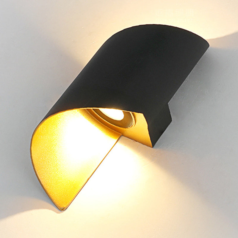 Moderne minimalistische waterdichte spiraal aluminium acryl LED wandlamp voor slaapkamer