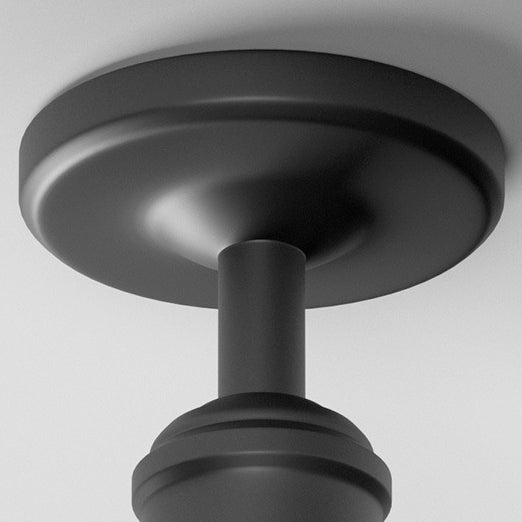 Traditionele Vintage Waterdichte Uitgezette Cilinder Schijvenbasis IJzer 1-Lamp Halfoverdekte Plafondlamp Voor Buitenpatio