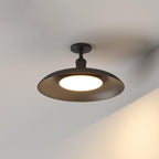 Traditionele Vintage Waterdichte Uitgezette Cilinder Schijvenbasis IJzer 1-Lamp Halfoverdekte Plafondlamp Voor Buitenpatio