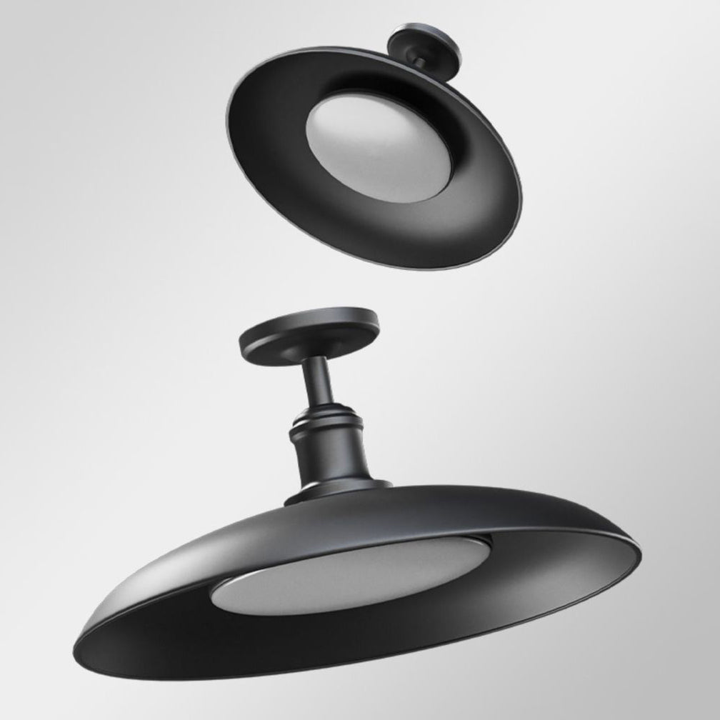Traditionele Vintage Waterdichte Uitgezette Cilinder Schijvenbasis IJzer 1-Lamp Halfoverdekte Plafondlamp Voor Buitenpatio