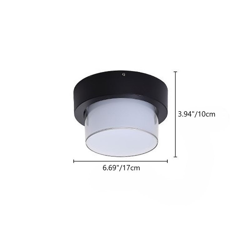 Moderne Minimalistische Waterdichte Vierkante Ronde Cilinder Gietaluminium Acryl LED Inbouw Plafondlamp Voor Buitenpatio