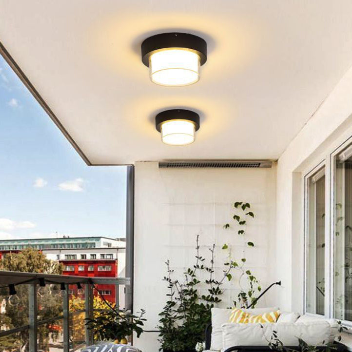 Moderne Minimalistische Waterdichte Vierkante Ronde Cilinder Gietaluminium Acryl LED Inbouw Plafondlamp Voor Buitenpatio