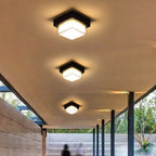 Moderne Minimalistische Waterdichte Vierkante Ronde Cilinder Gietaluminium Acryl LED Inbouw Plafondlamp Voor Buitenpatio