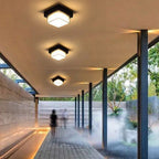 Moderne Minimalistische Waterdichte Vierkante Ronde Cilinder Gietaluminium Acryl LED Inbouw Plafondlamp Voor Buitenpatio