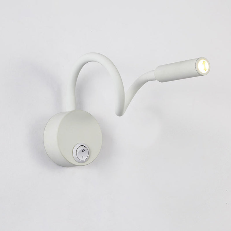 Moderne Minimalistische IJzeren Ronde Flexibele Buiging Buis LED Leeslamp Wandlamp voor Slaapkamer