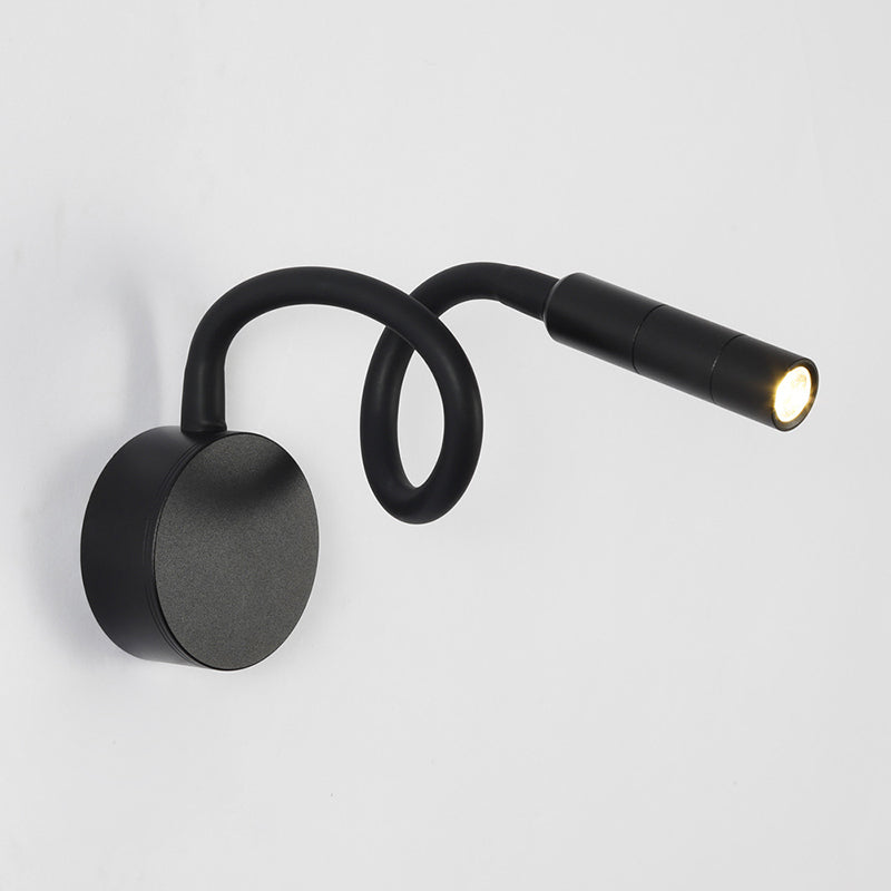 Moderne Minimalistische IJzeren Ronde Flexibele Buiging Buis LED Leeslamp Wandlamp voor Slaapkamer