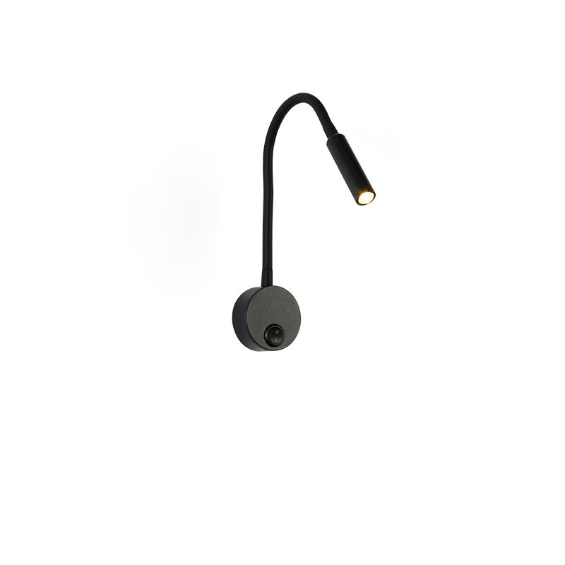 Moderne Minimalistische IJzeren Ronde Flexibele Buiging Buis LED Leeslamp Wandlamp voor Slaapkamer