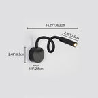 Moderne Minimalistische IJzeren Ronde Flexibele Buiging Buis LED Leeslamp Wandlamp voor Slaapkamer