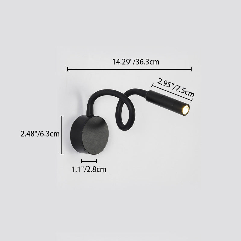 Moderne Minimalistische IJzeren Ronde Flexibele Buiging Buis LED Leeslamp Wandlamp voor Slaapkamer
