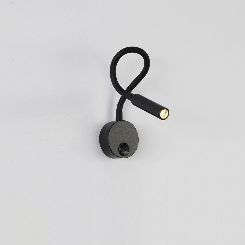 Moderne Minimalistische IJzeren Ronde Flexibele Buiging Buis LED Leeslamp Wandlamp voor Slaapkamer