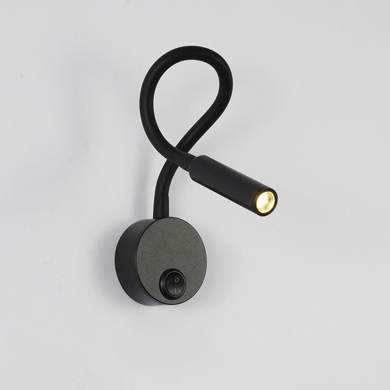 Moderne Minimalistische IJzeren Ronde Flexibele Buiging Buis LED Leeslamp Wandlamp voor Slaapkamer