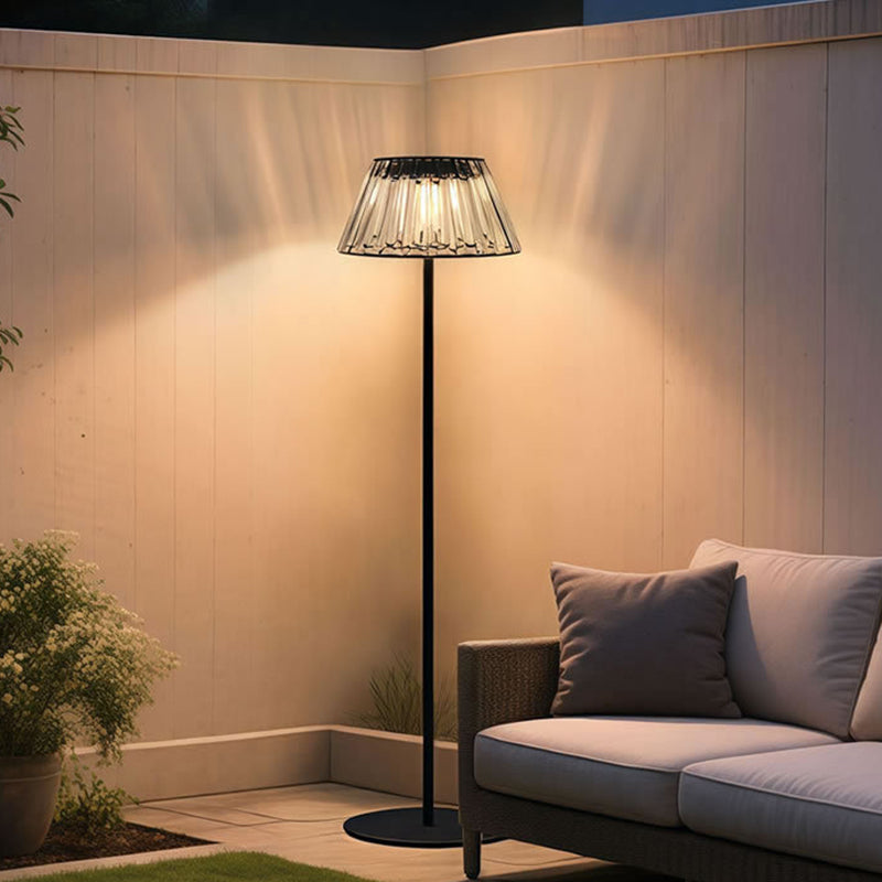 hedendaagse industriële waterdichte zonne-USB ijzer glazen buiten LED vloerlamp voor tuin