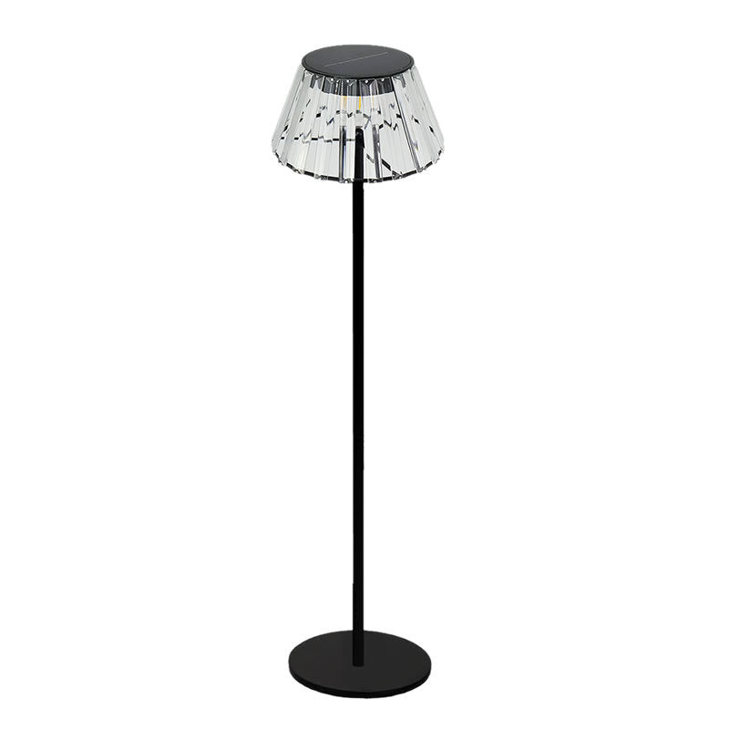 hedendaagse industriële waterdichte zonne-USB ijzer glazen buiten LED vloerlamp voor tuin