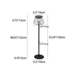 hedendaagse industriële waterdichte zonne-USB ijzer glazen buiten LED vloerlamp voor tuin