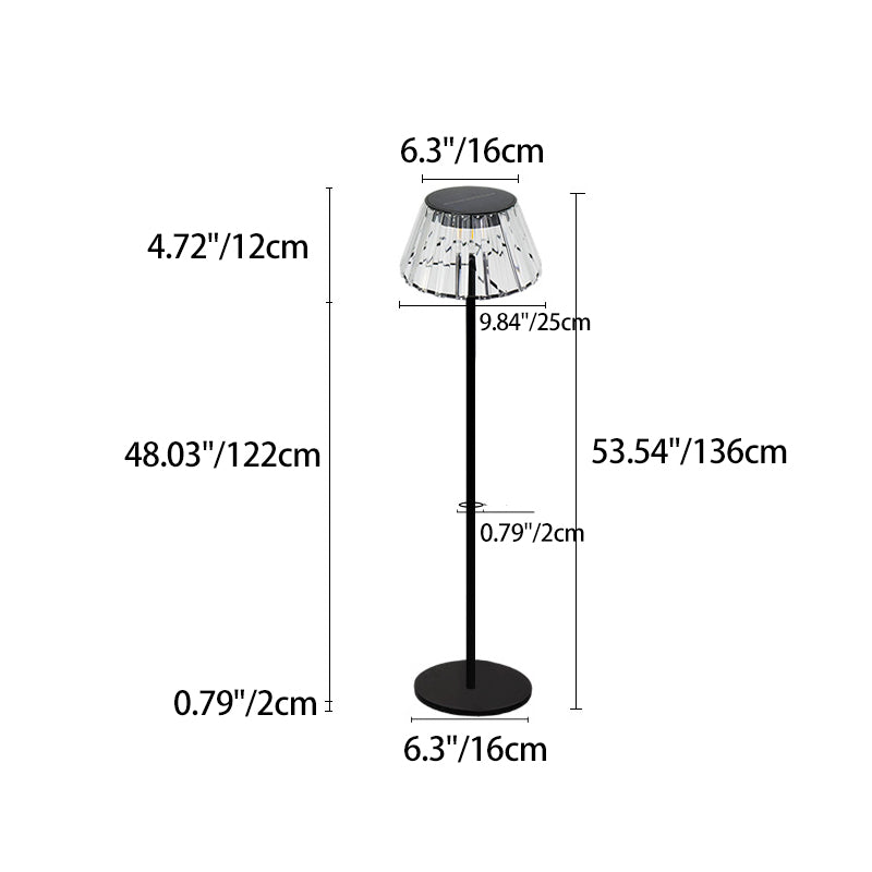 hedendaagse industriële waterdichte zonne-USB ijzer glazen buiten LED vloerlamp voor tuin