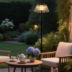 hedendaagse industriële waterdichte zonne-USB ijzer glazen buiten LED vloerlamp voor tuin