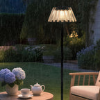hedendaagse industriële waterdichte zonne-USB ijzer glazen buiten LED vloerlamp voor tuin