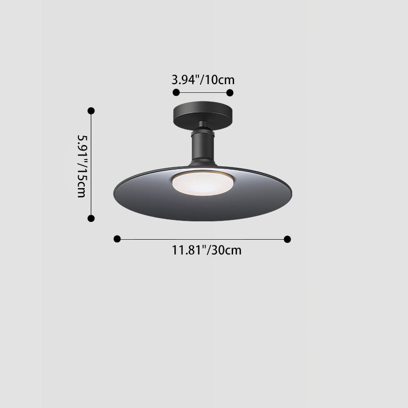 Contemporary industrial waterdichte aluminium ronde 1-lamp semi-ingebouwde plafondlamp voor buitenpatio